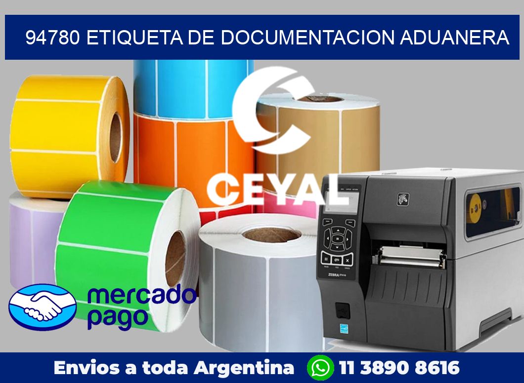 94780 Etiqueta de documentacion aduanera