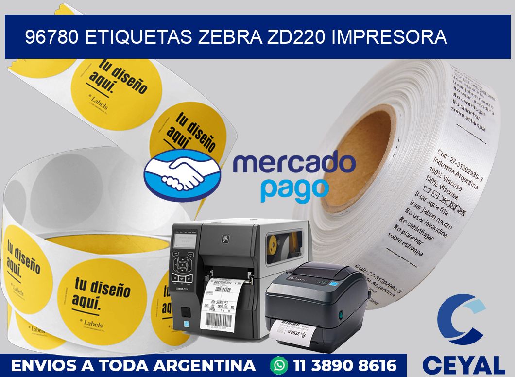 96780 etiquetas Zebra zd220 impresora