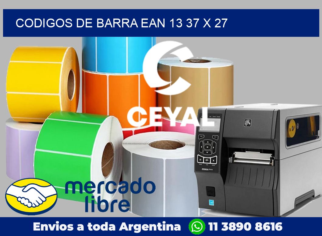 Codigos de barra EAN 13 37 x 27