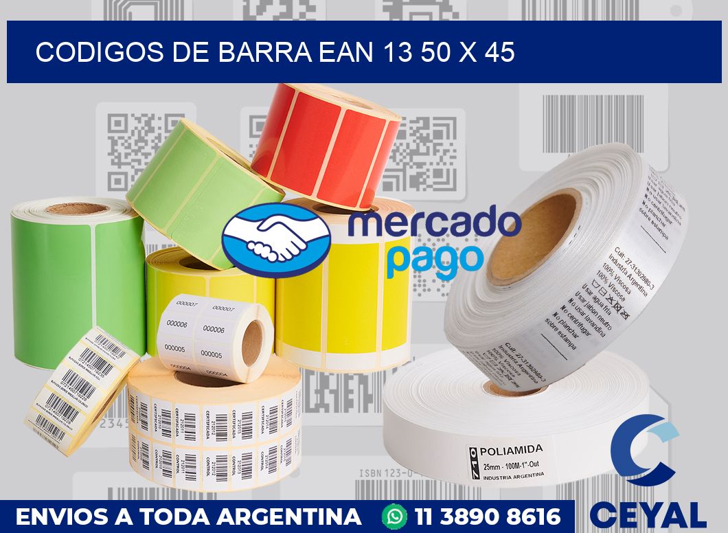 Codigos de barra EAN 13 50 x 45