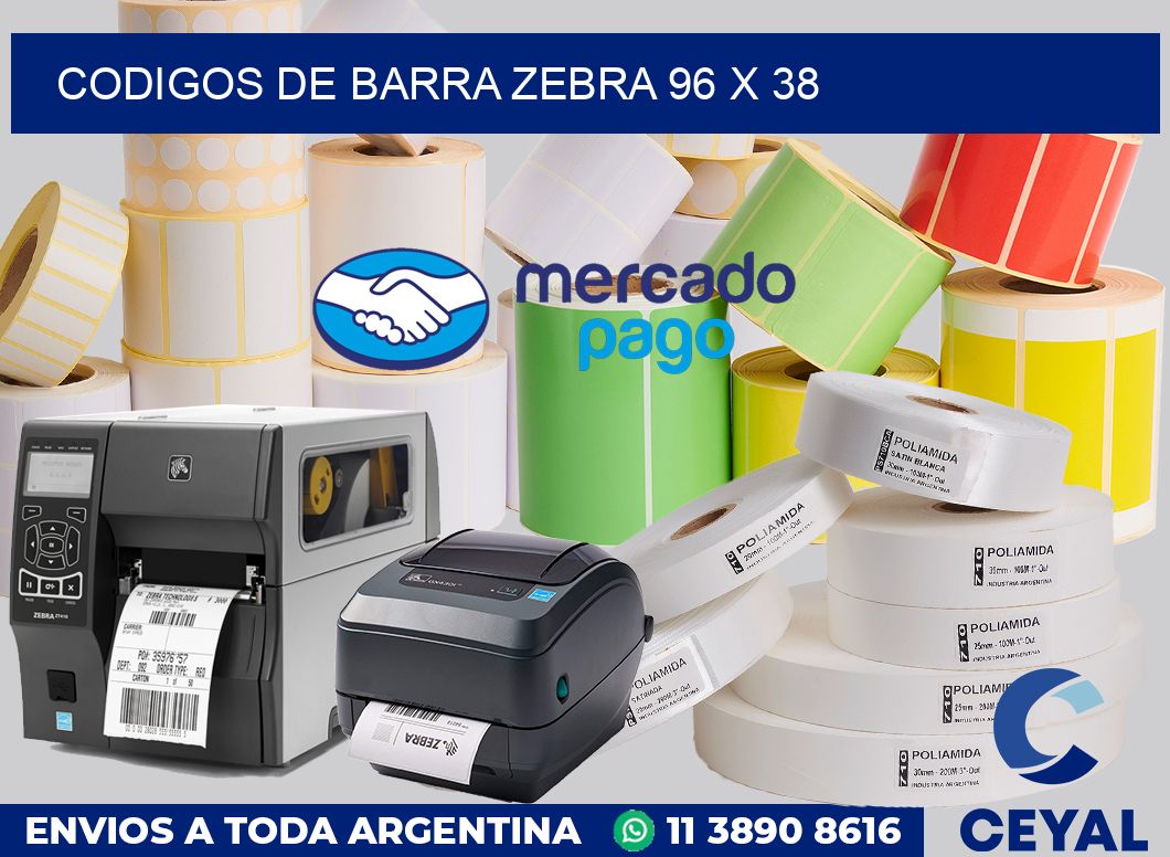 Codigos de barra Zebra 96 x 38