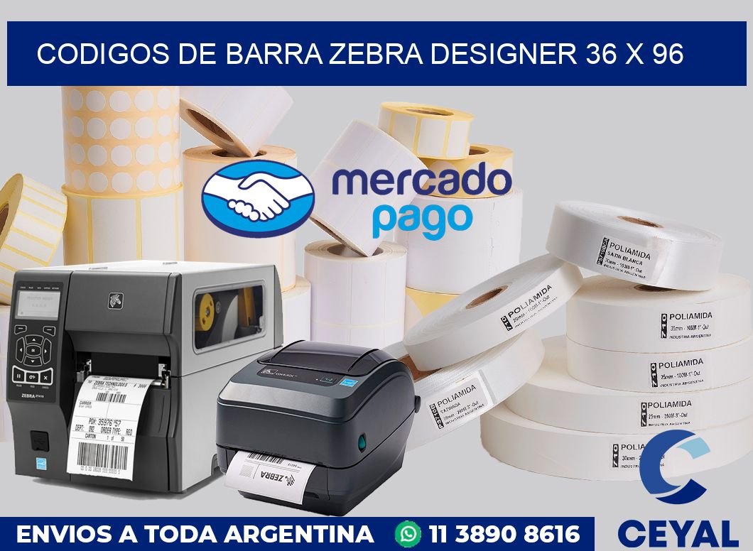 Codigos de barra Zebra designer 36 x 96