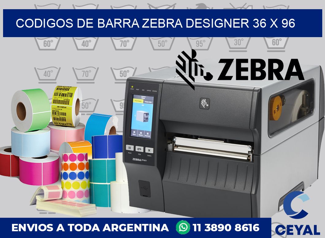 Codigos de barra Zebra designer 36 x 96