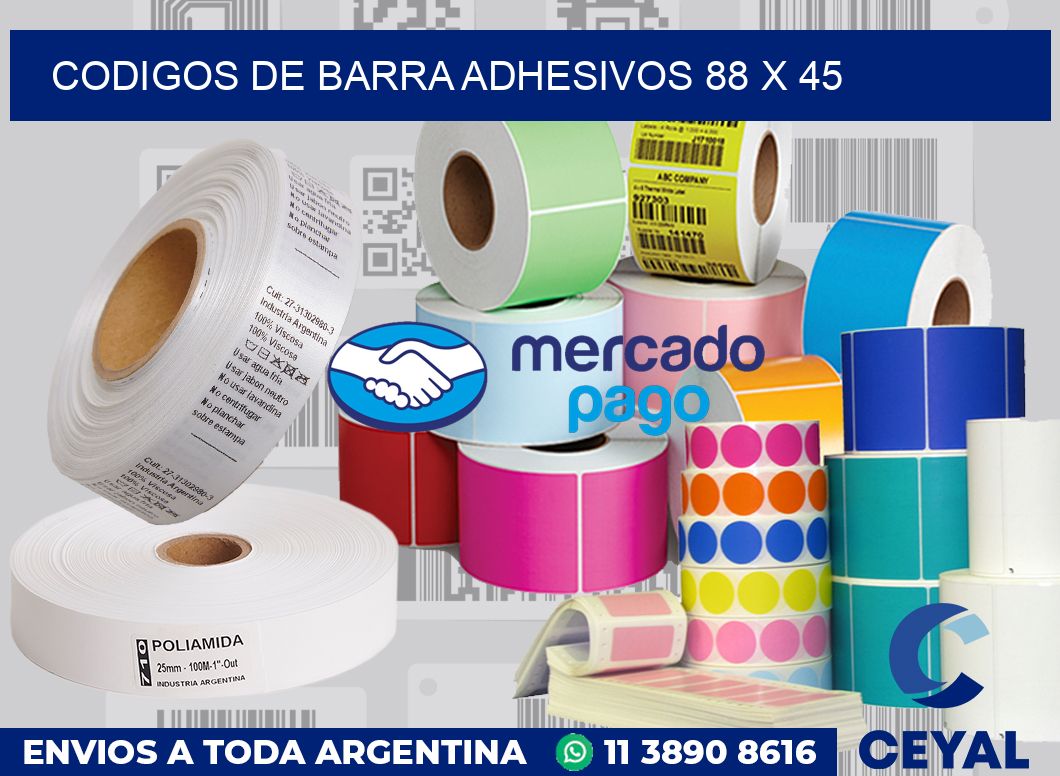 Codigos de barra adhesivos 88 x 45