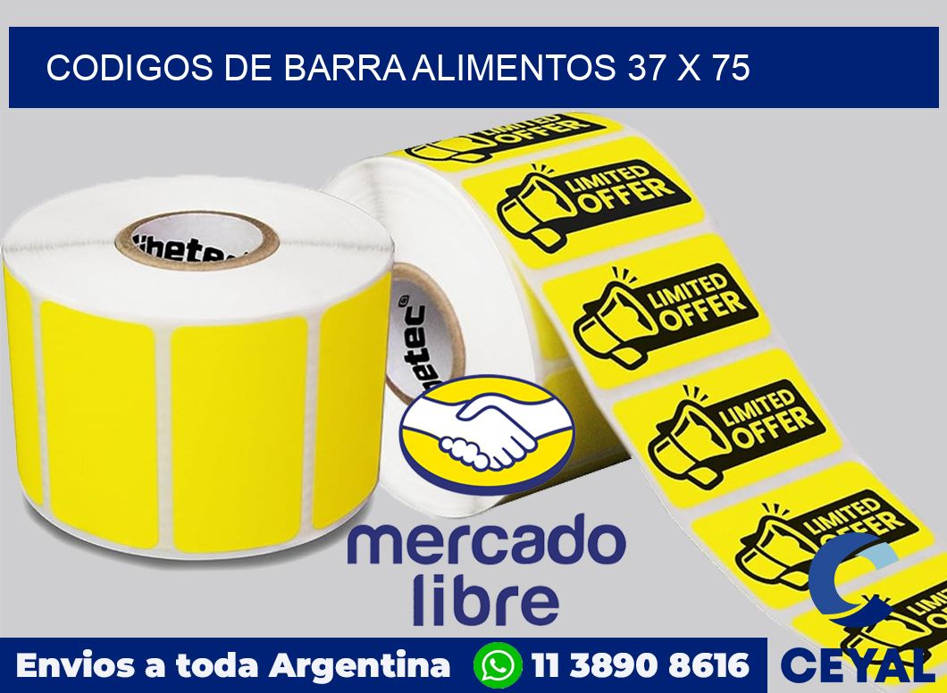 Codigos de barra alimentos 37 x 75