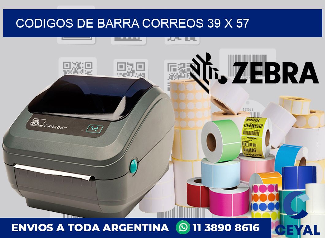 Codigos de barra correos 39 x 57