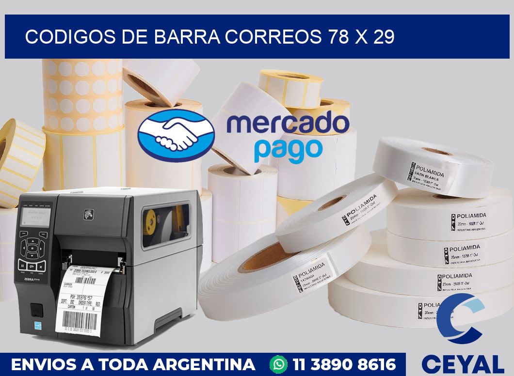 Codigos de barra correos 78 x 29