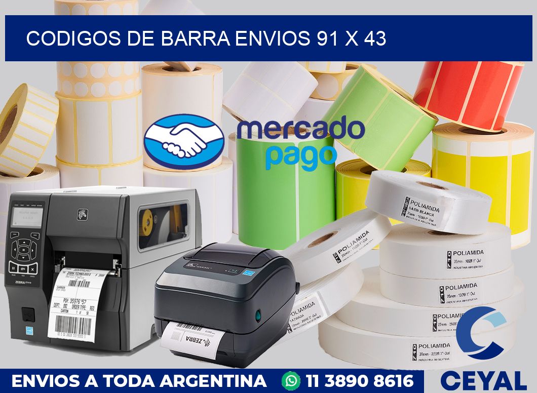Codigos de barra envios 91 x 43