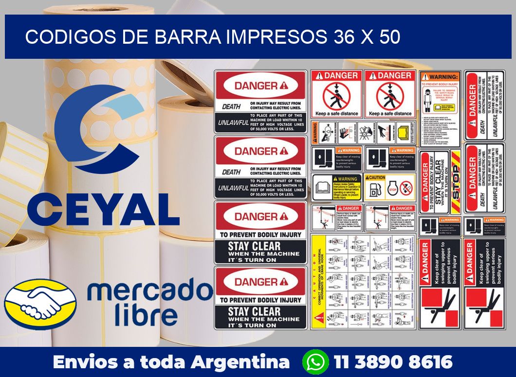 Codigos de barra impresos 36 x 50