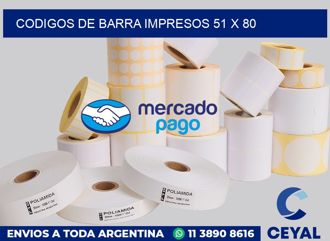 Codigos de barra impresos 51 x 80