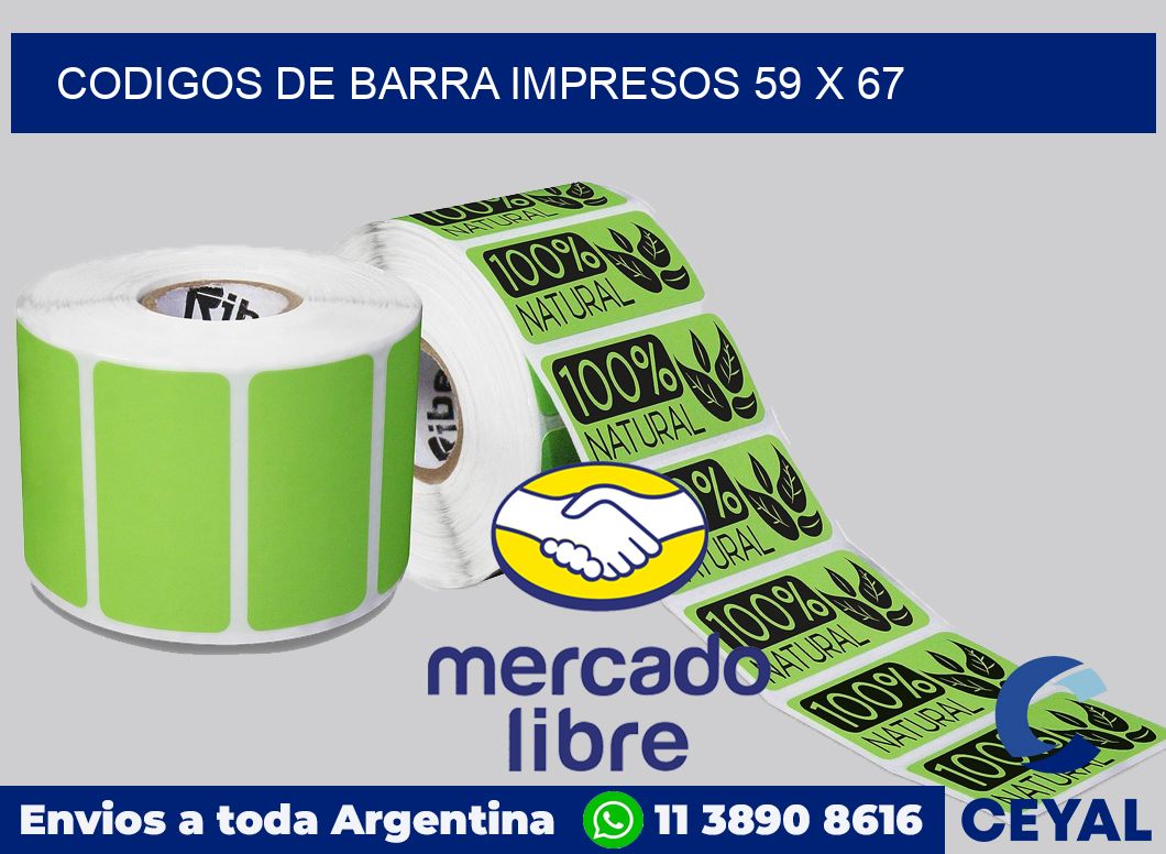 Codigos de barra impresos 59 x 67