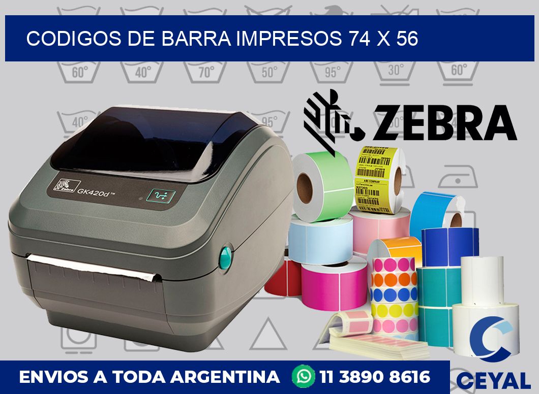 Codigos de barra impresos 74 x 56