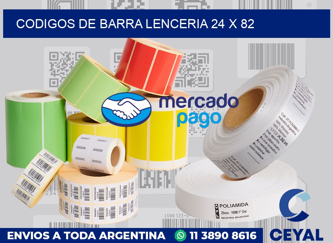 Codigos de barra lenceria 24 x 82