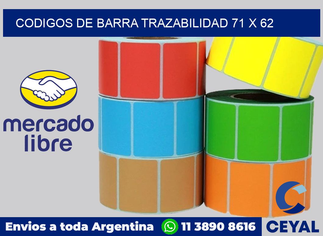 Codigos de barra trazabilidad 71 x 62