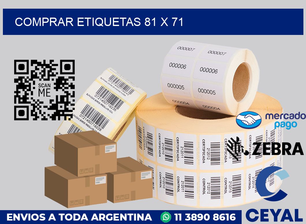 Comprar etiquetas 81 x 71