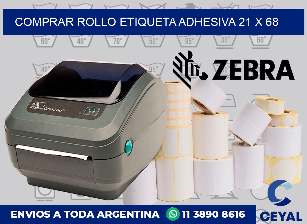 Comprar rollo etiqueta adhesiva 21 x 68