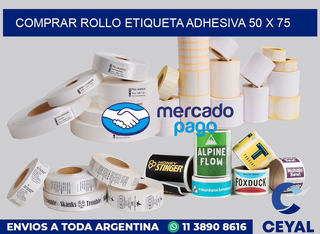 Comprar rollo etiqueta adhesiva 50 x 75