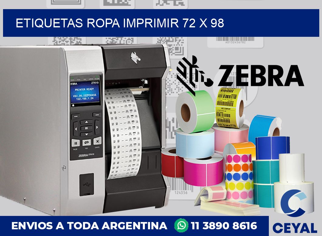 Etiquetas ropa imprimir 72 x 98