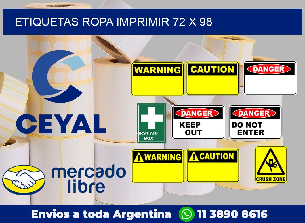 Etiquetas ropa imprimir 72 x 98
