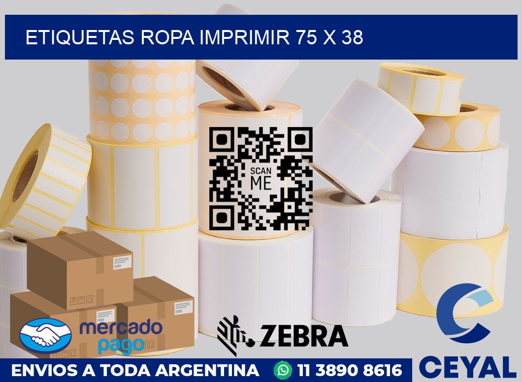 Etiquetas ropa imprimir 75 x 38