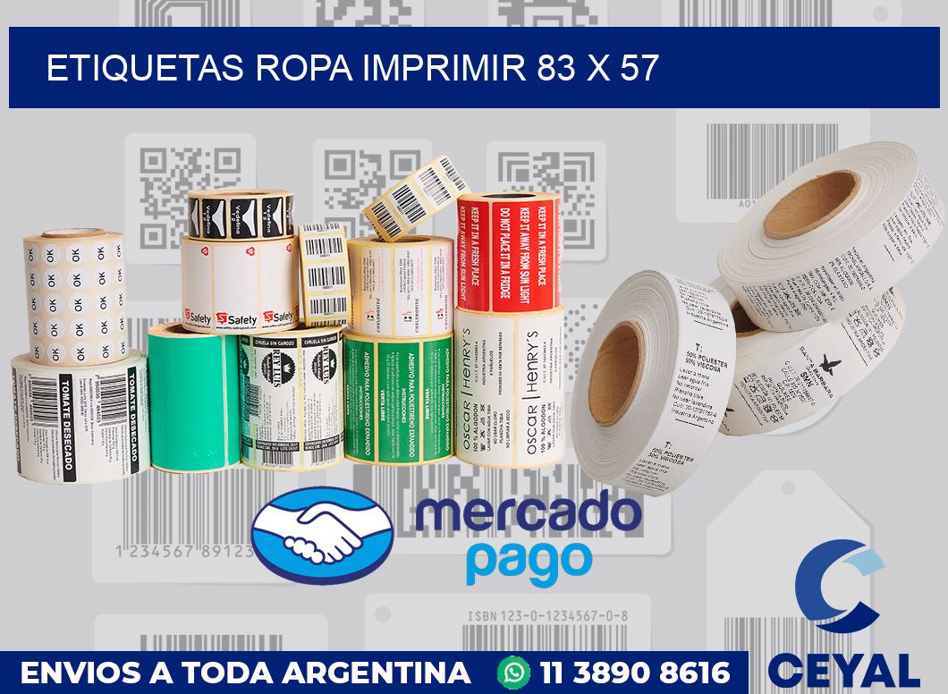 Etiquetas ropa imprimir 83 x 57