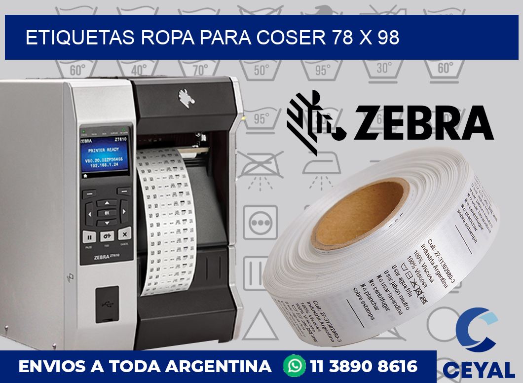 Etiquetas ropa para coser 78 x 98