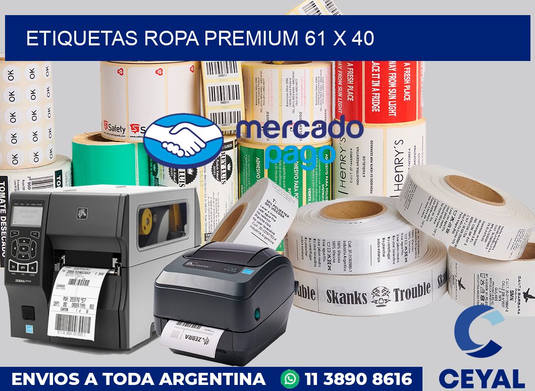 Etiquetas ropa premium 61 x 40
