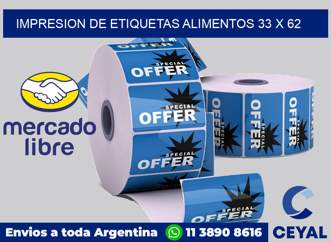 Impresion de etiquetas alimentos 33 x 62