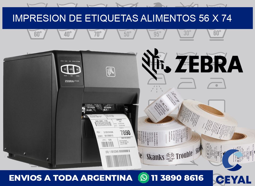 Impresion de etiquetas alimentos 56 x 74