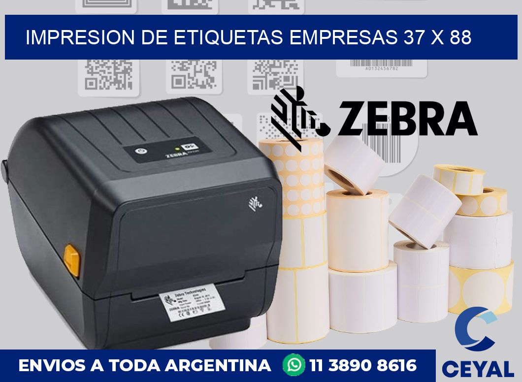Impresion de etiquetas empresas 37 x 88