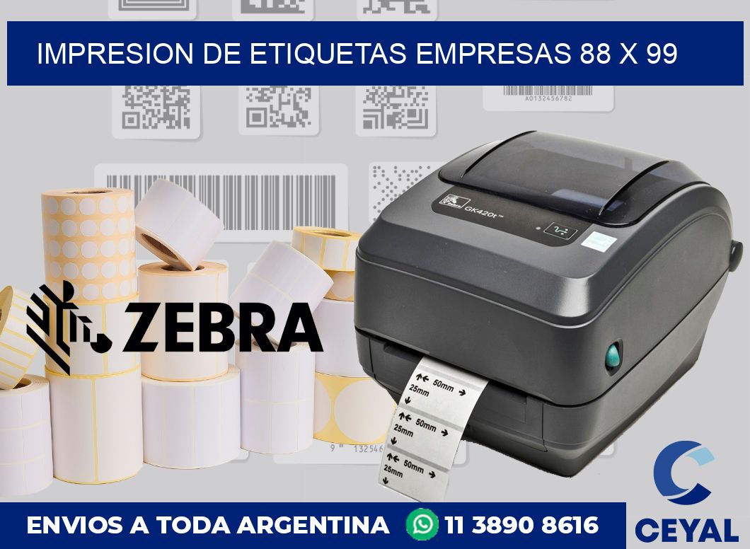 Impresion de etiquetas empresas 88 x 99