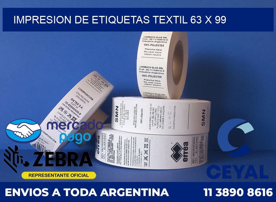 Impresion de etiquetas textil 63 x 99