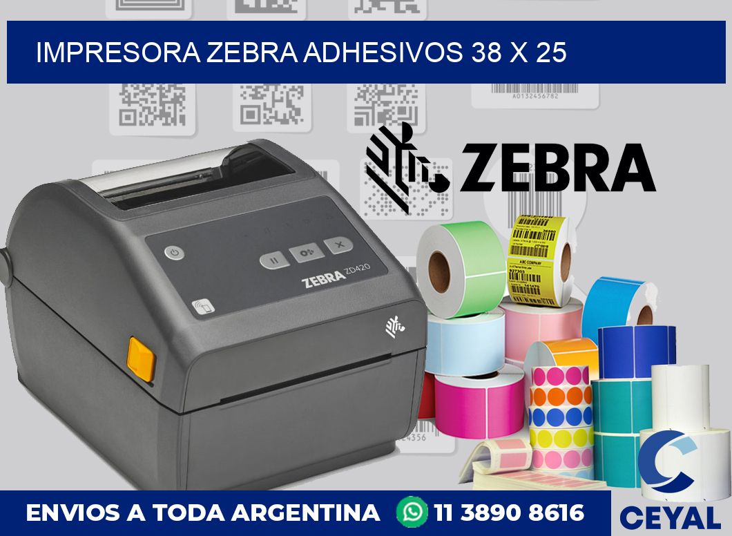 Impresora Zebra adhesivos 38 x 25