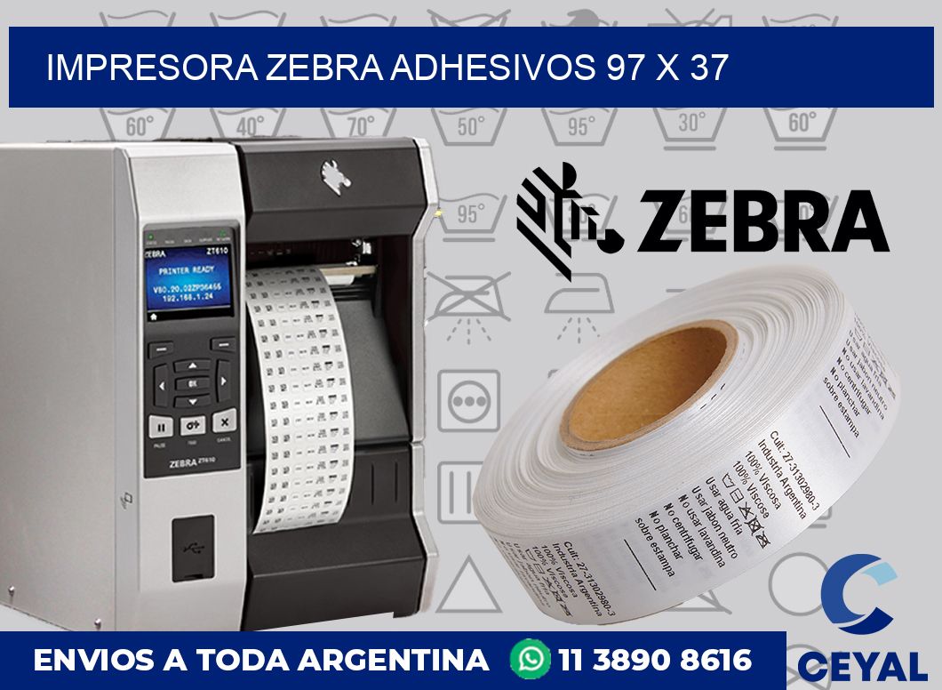 Impresora Zebra adhesivos 97 x 37