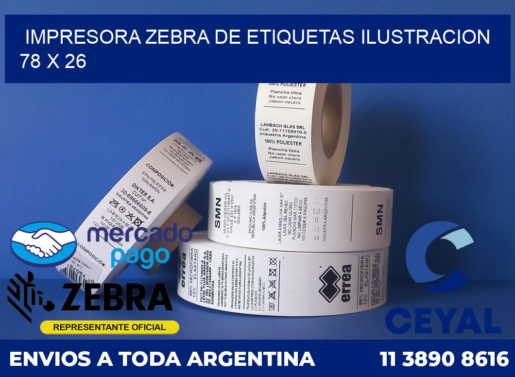 Impresora Zebra de etiquetas ilustracion 78 x 26