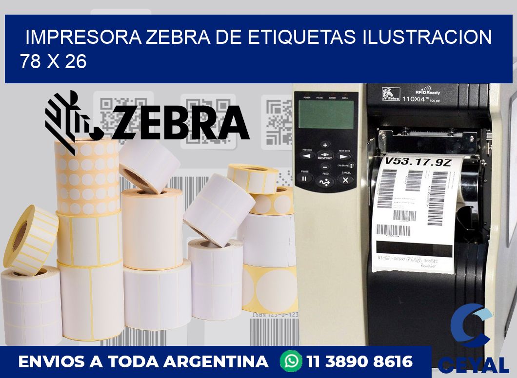 Impresora Zebra de etiquetas ilustracion 78 x 26