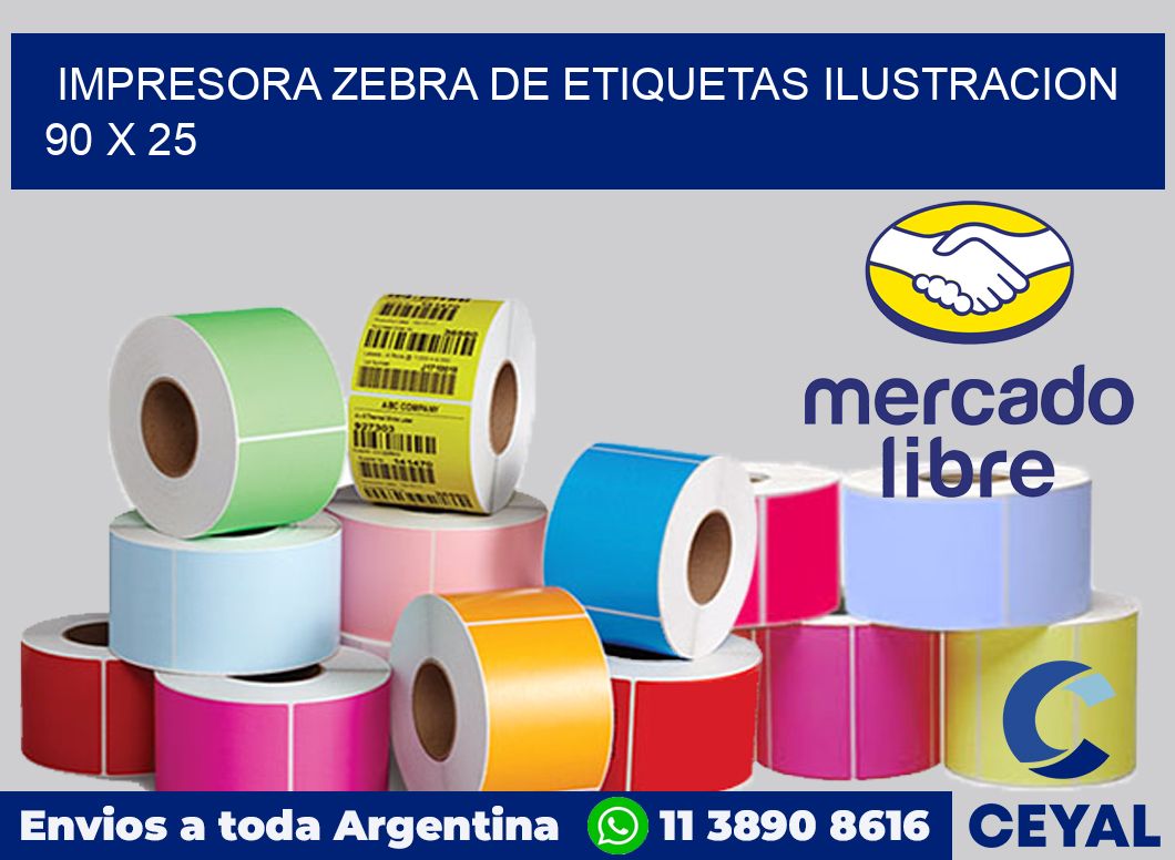 Impresora Zebra de etiquetas ilustracion 90 x 25
