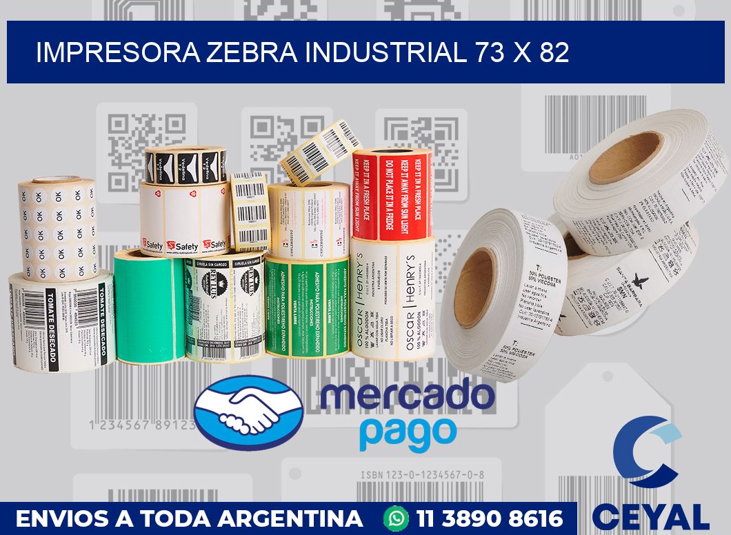 Impresora Zebra industrial 73 x 82