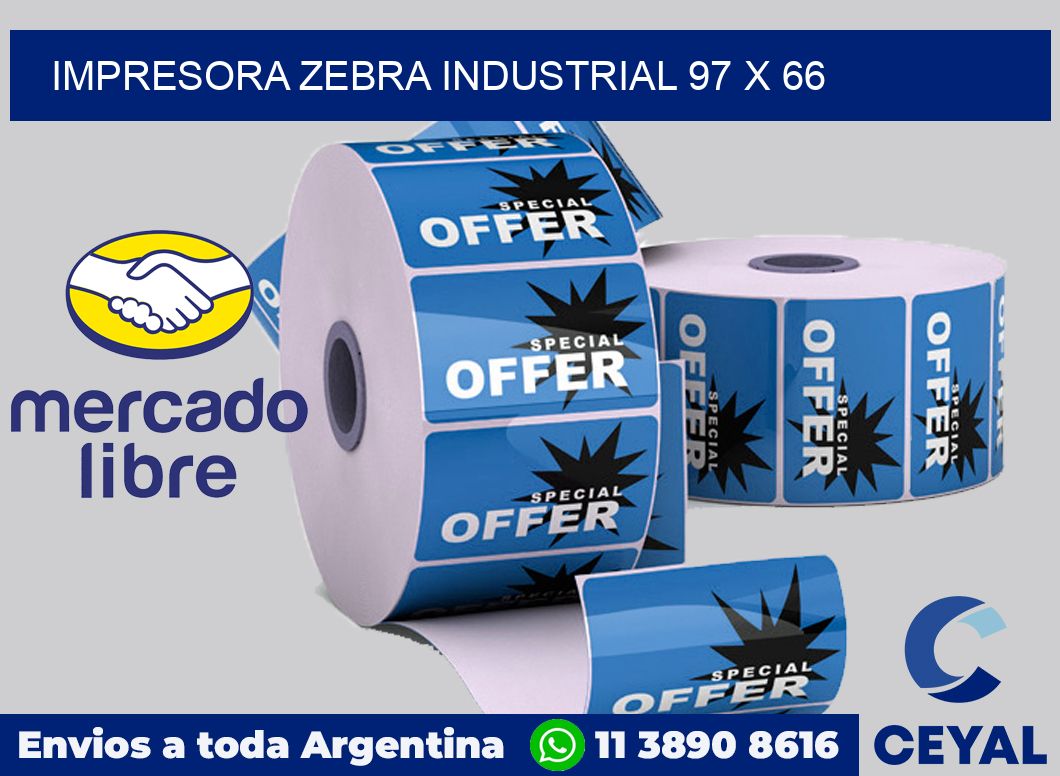 Impresora Zebra industrial 97 x 66