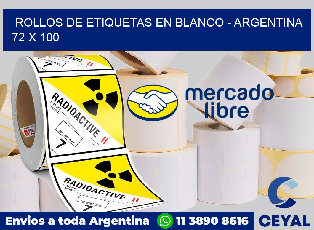 Rollos de etiquetas en blanco - Argentina 72 x 100