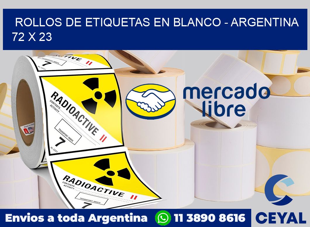 Rollos de etiquetas en blanco - Argentina 72 x 23