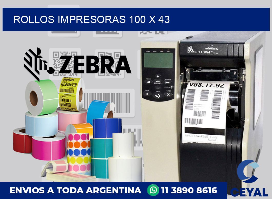 Rollos impresoras 100 x 43