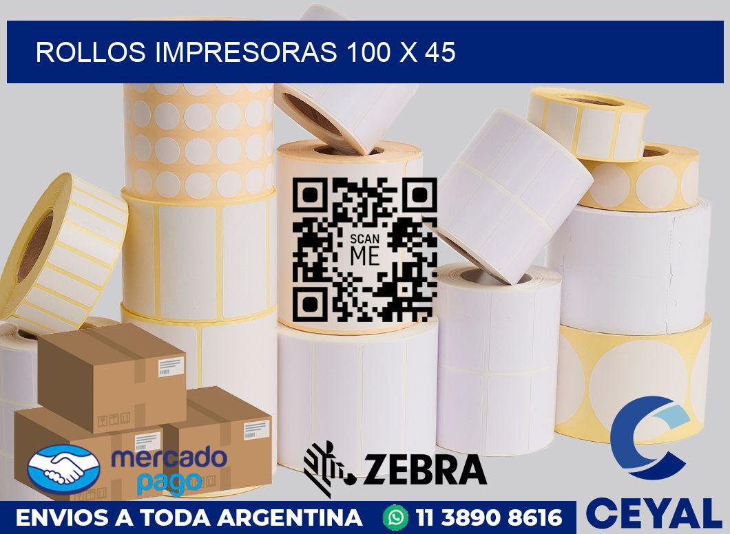 Rollos impresoras 100 x 45