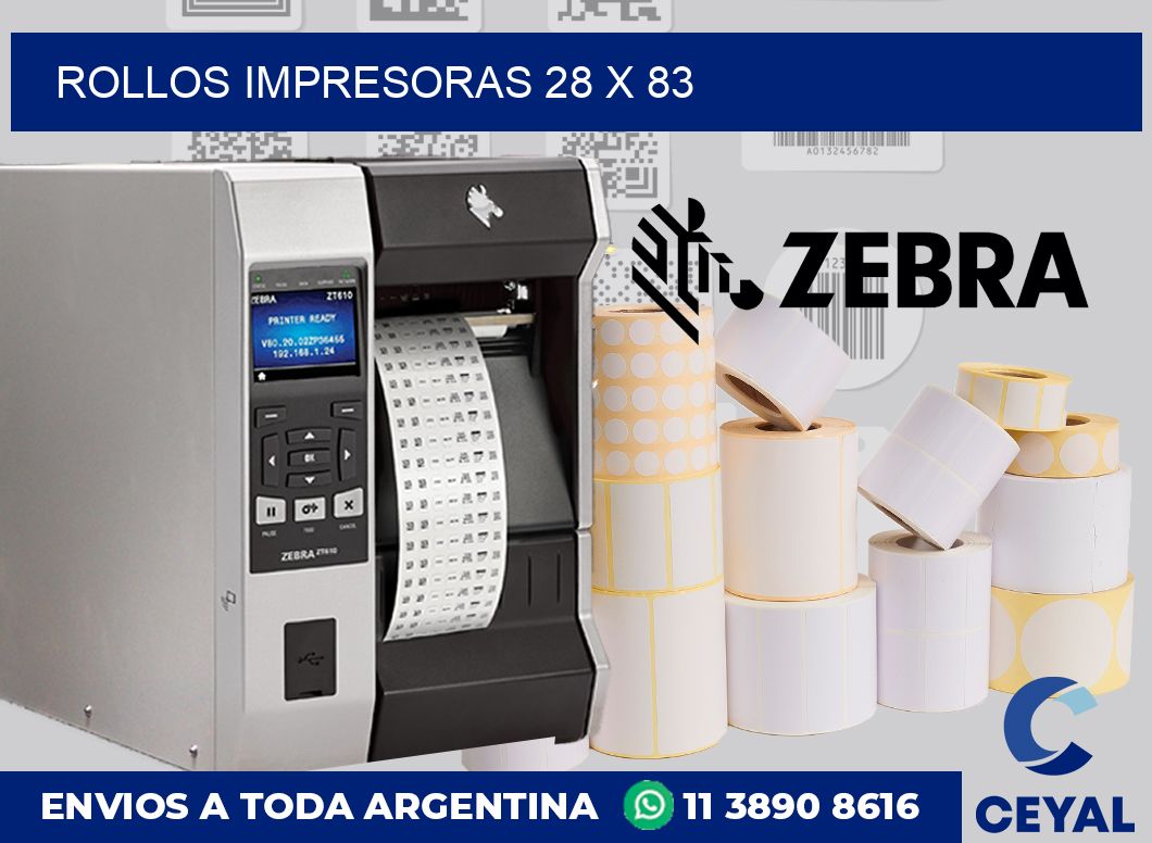 Rollos impresoras 28 x 83