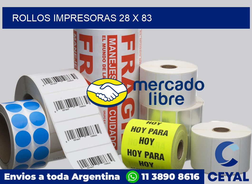 Rollos impresoras 28 x 83