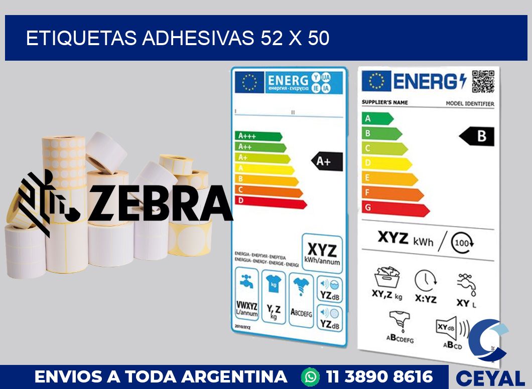 etiquetas adhesivas 52 x 50