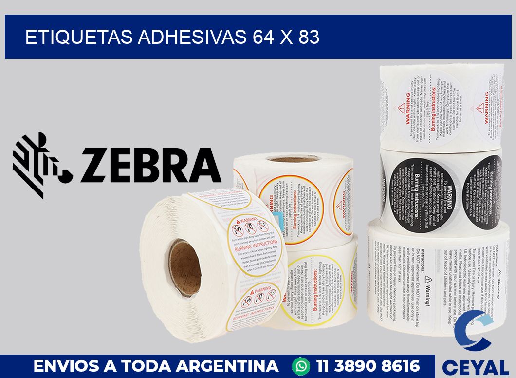 etiquetas adhesivas 64 x 83