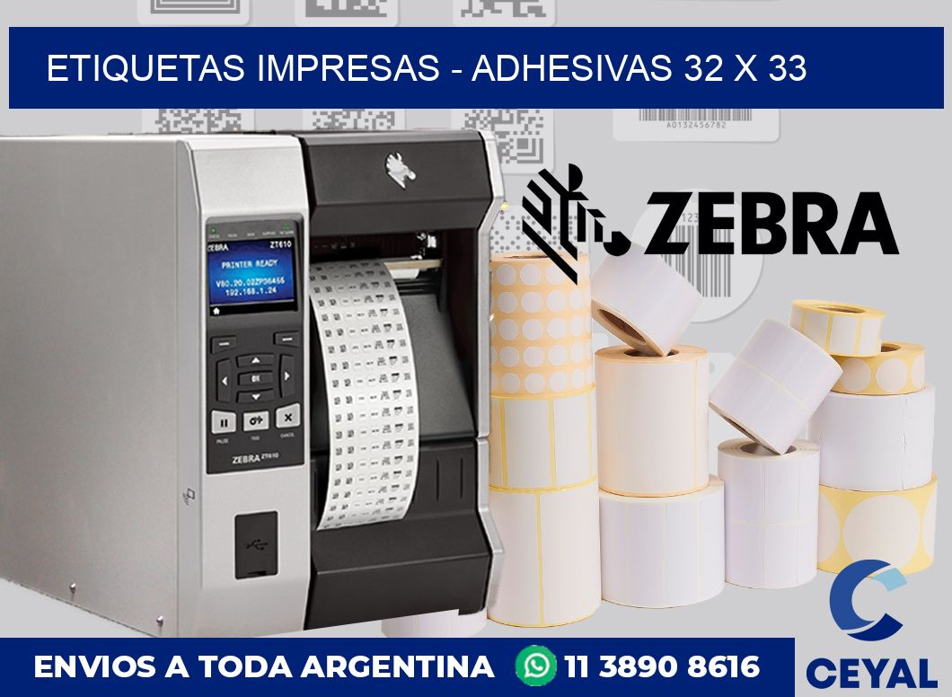 etiquetas impresas – Adhesivas 32 x 33