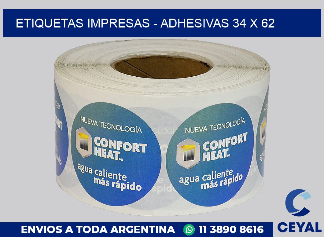 etiquetas impresas – Adhesivas 34 x 62