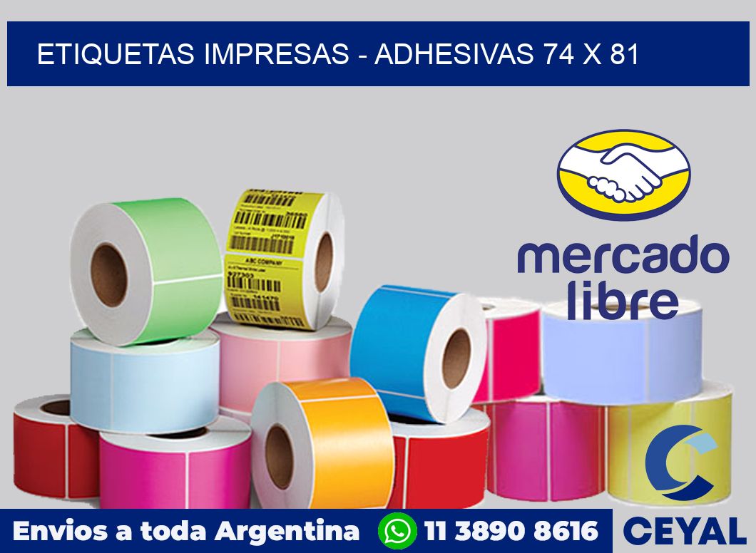 etiquetas impresas - Adhesivas 74 x 81